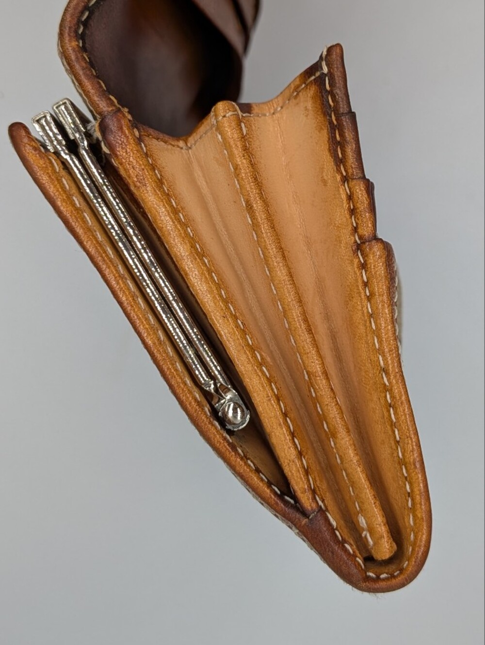 Coach Vintage Signature Kisslock Wallet Khaki Canvas Brown Leather Leatherware - Picture 12 of 16